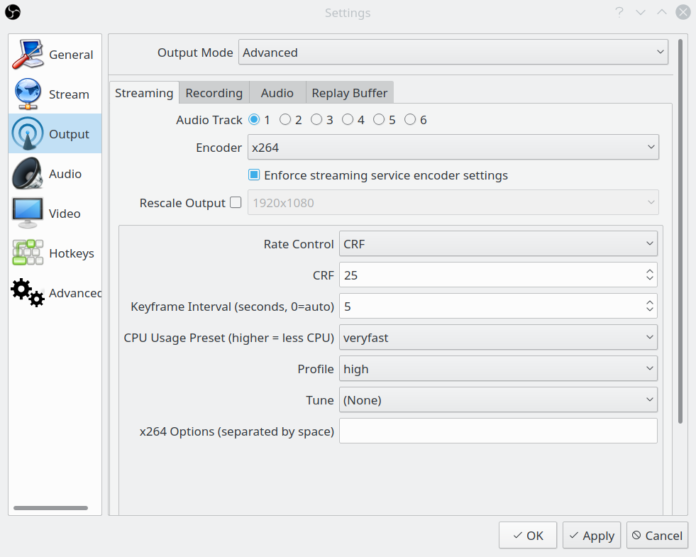 Image of the stream settings described above