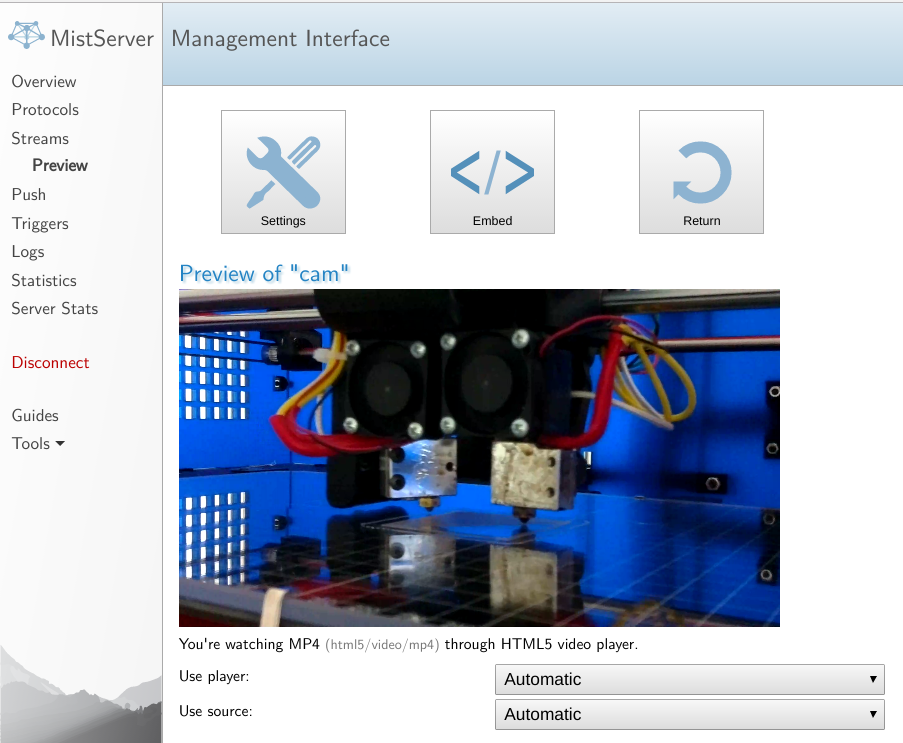 Image of Raspberry Pi camera live footage playing